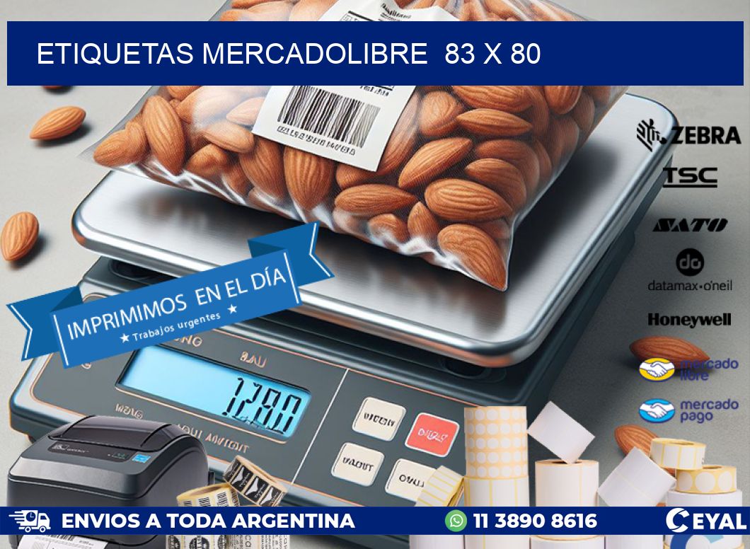 ETIQUETAS MERCADOLIBRE  83 x 80