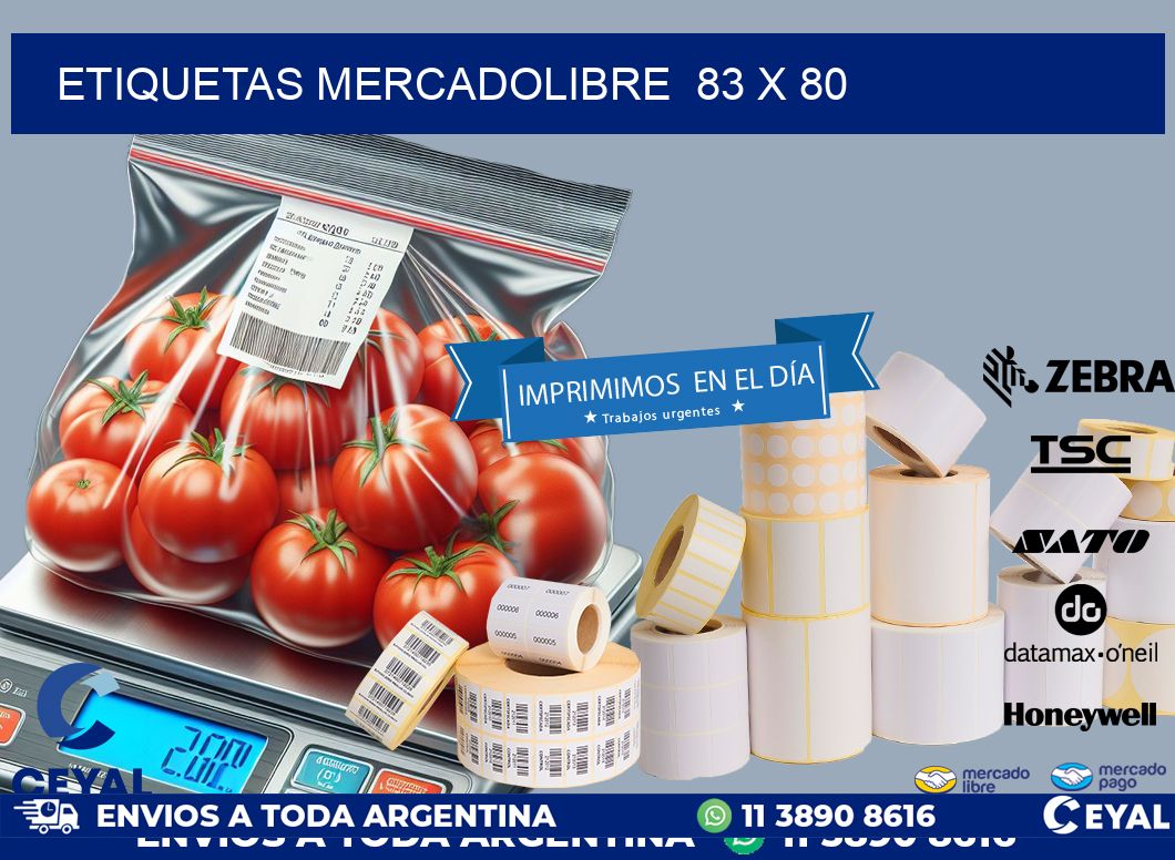 ETIQUETAS MERCADOLIBRE  83 x 80