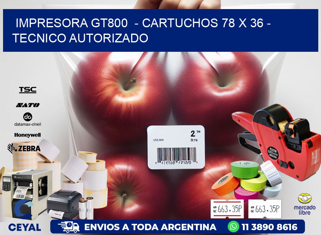 IMPRESORA GT800  - CARTUCHOS 78 x 36 - TECNICO AUTORIZADO