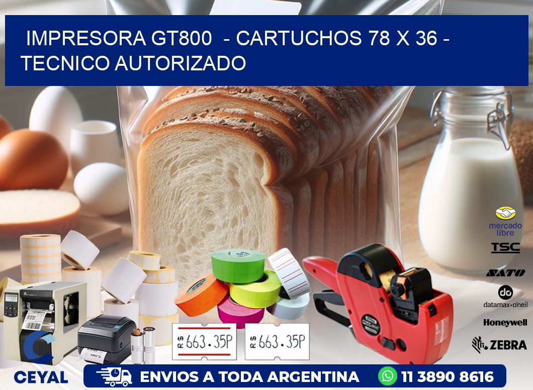 IMPRESORA GT800  - CARTUCHOS 78 x 36 - TECNICO AUTORIZADO