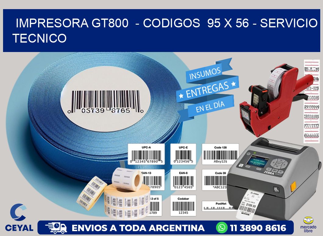 IMPRESORA GT800  - CODIGOS  95 x 56 - SERVICIO TECNICO