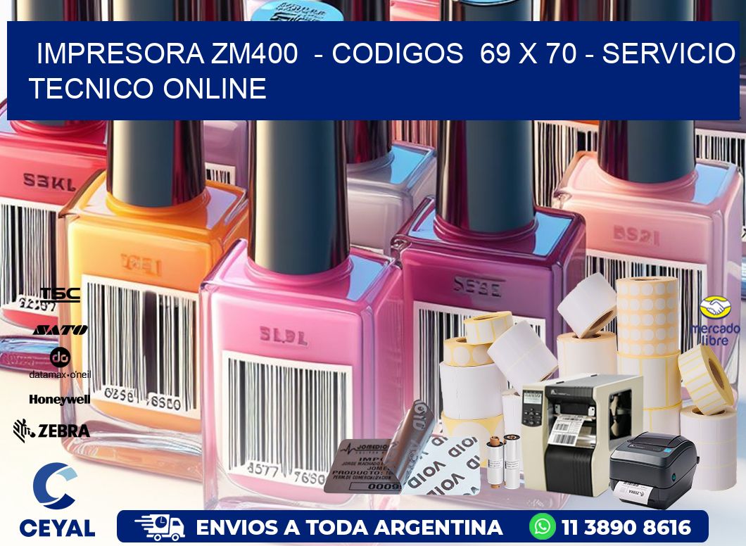 IMPRESORA ZM400 - CODIGOS 69 x 70 - SERVICIO TECNICO ONLINE