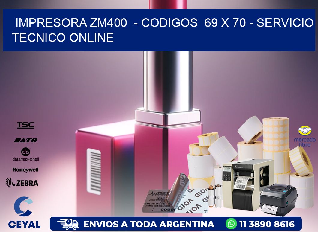 IMPRESORA ZM400 - CODIGOS 69 x 70 - SERVICIO TECNICO ONLINE