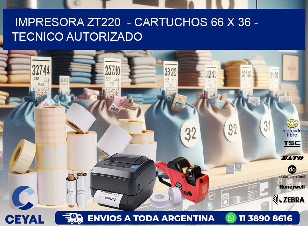 IMPRESORA ZT220 - CARTUCHOS 66 x 36 - TECNICO AUTORIZADO
