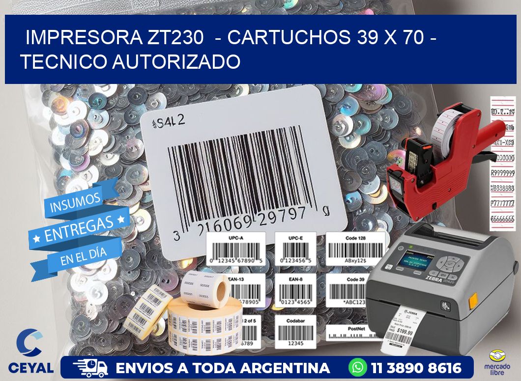 IMPRESORA ZT230  - CARTUCHOS 39 x 70 - TECNICO AUTORIZADO