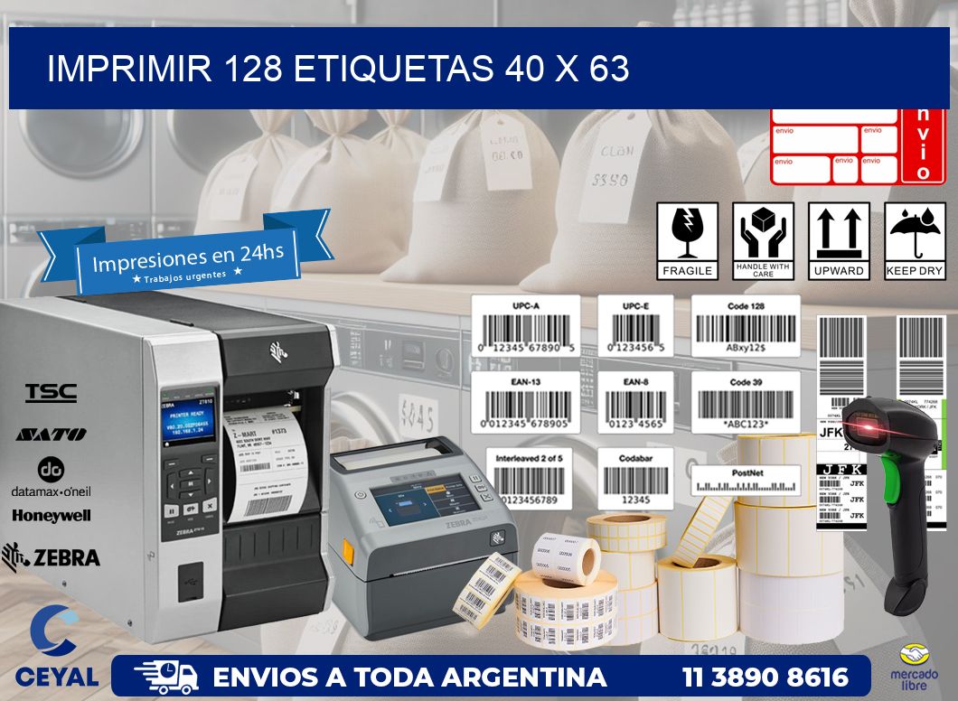 IMPRIMIR 128 ETIQUETAS 40 x 63