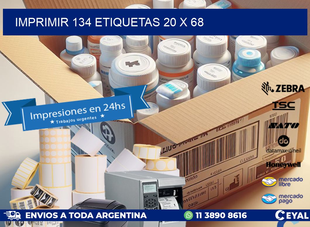 IMPRIMIR 134 ETIQUETAS 20 x 68