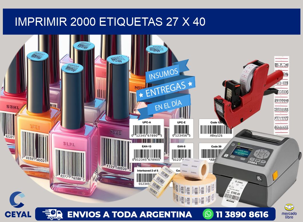 IMPRIMIR 2000 ETIQUETAS 27 x 40