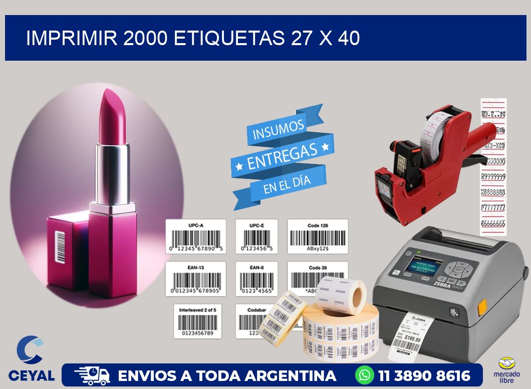 IMPRIMIR 2000 ETIQUETAS 27 x 40