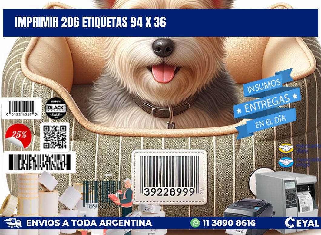 IMPRIMIR 206 ETIQUETAS 94 x 36