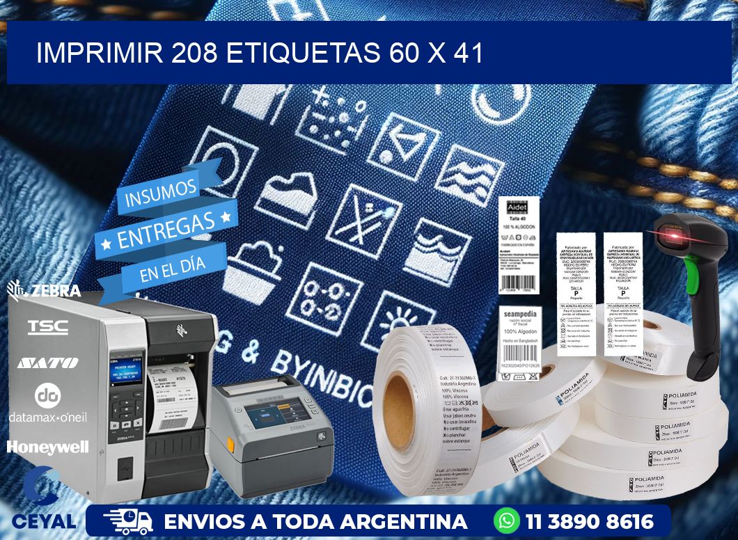 IMPRIMIR 208 ETIQUETAS 60 x 41