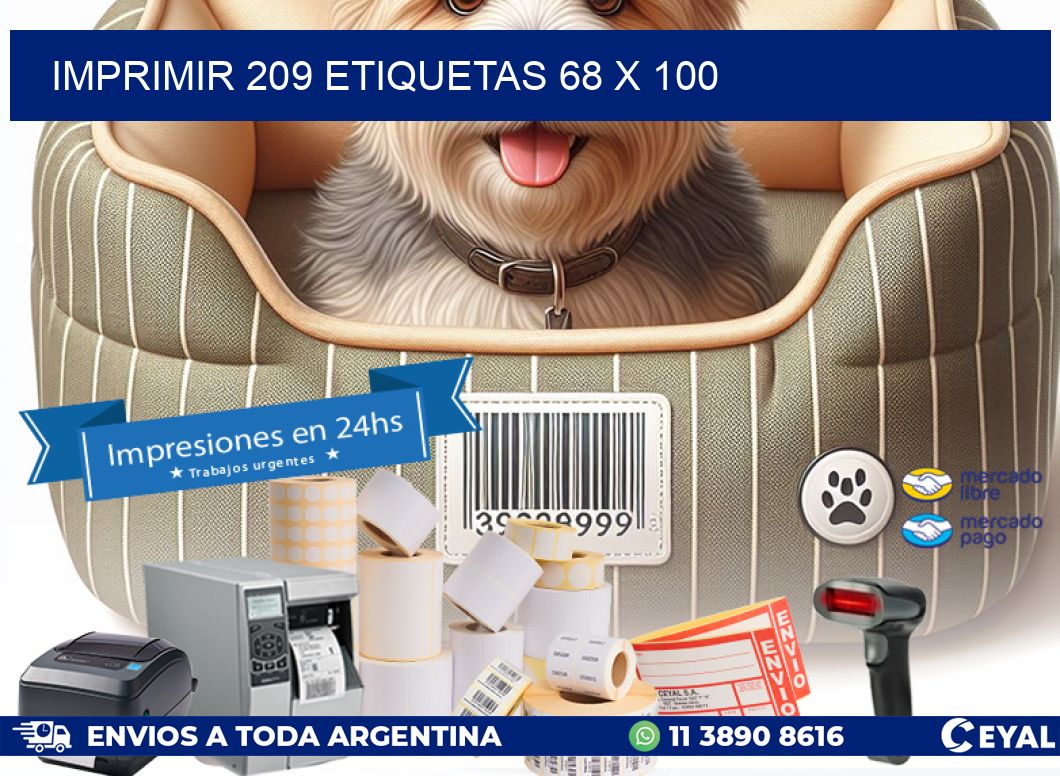 IMPRIMIR 209 ETIQUETAS 68 x 100