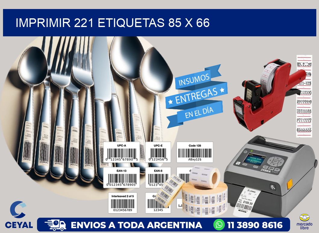 IMPRIMIR 221 ETIQUETAS 85 x 66