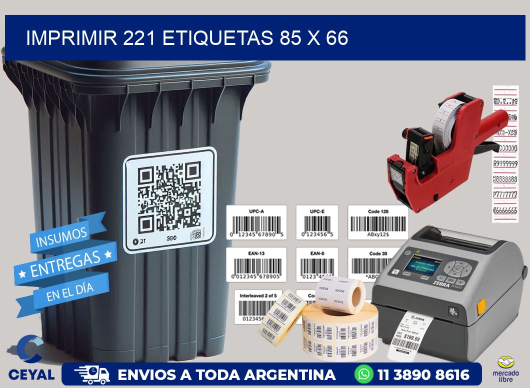 IMPRIMIR 221 ETIQUETAS 85 x 66