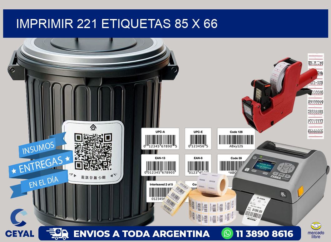 IMPRIMIR 221 ETIQUETAS 85 x 66