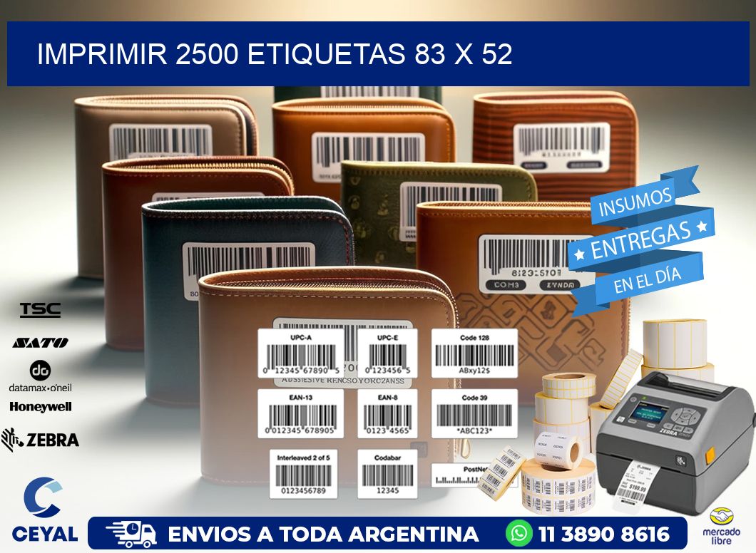 IMPRIMIR 2500 ETIQUETAS 83 x 52