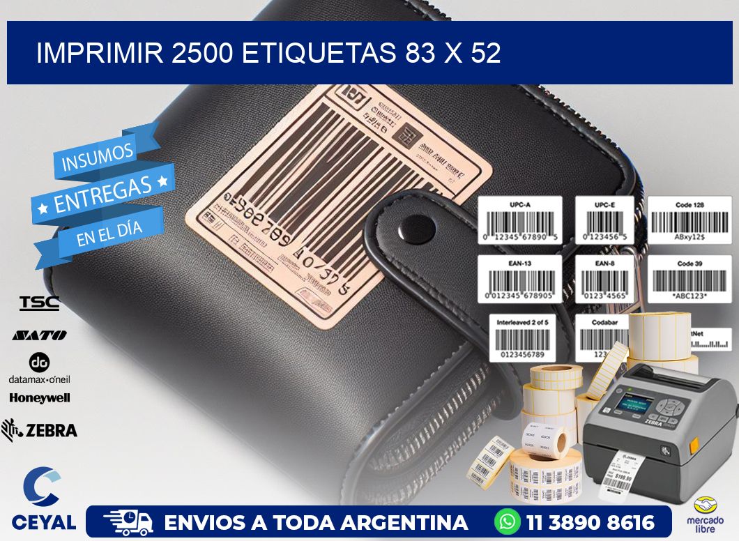 IMPRIMIR 2500 ETIQUETAS 83 x 52