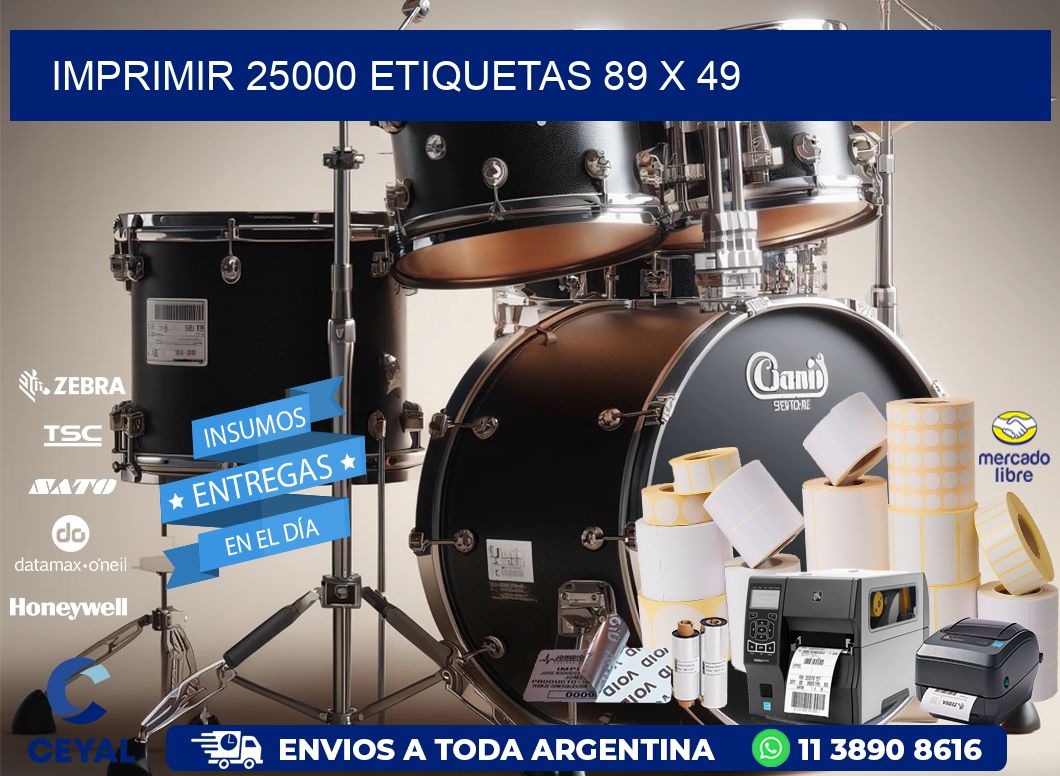 IMPRIMIR 25000 ETIQUETAS 89 x 49