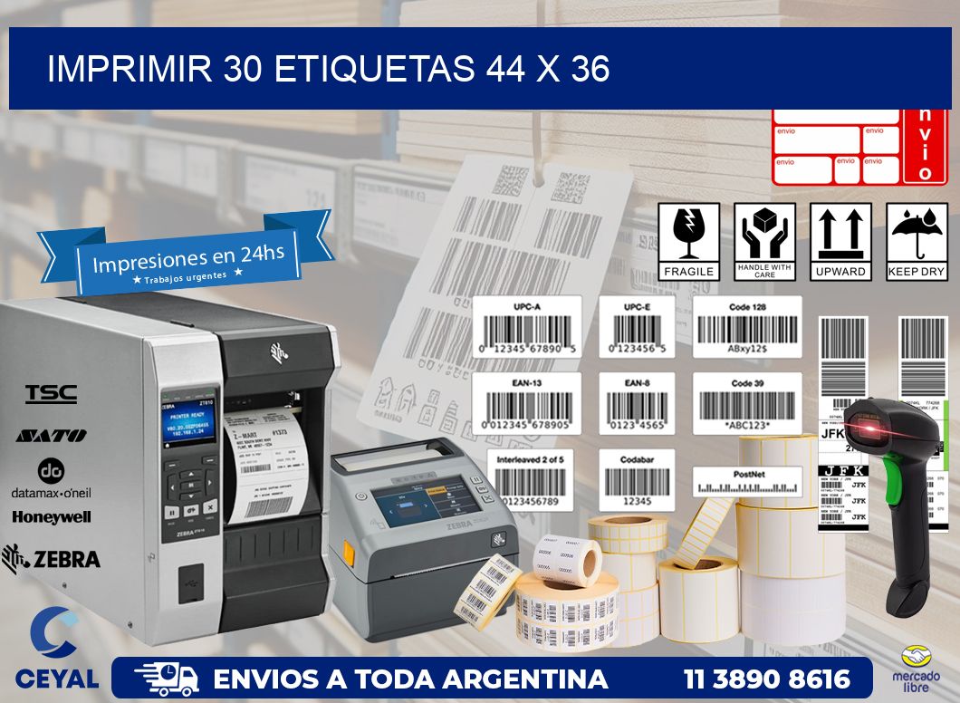 IMPRIMIR 30 ETIQUETAS 44 x 36