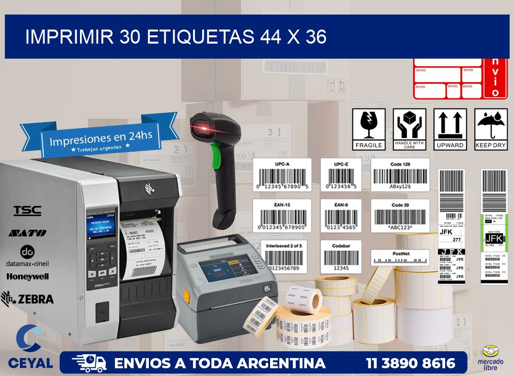 IMPRIMIR 30 ETIQUETAS 44 x 36