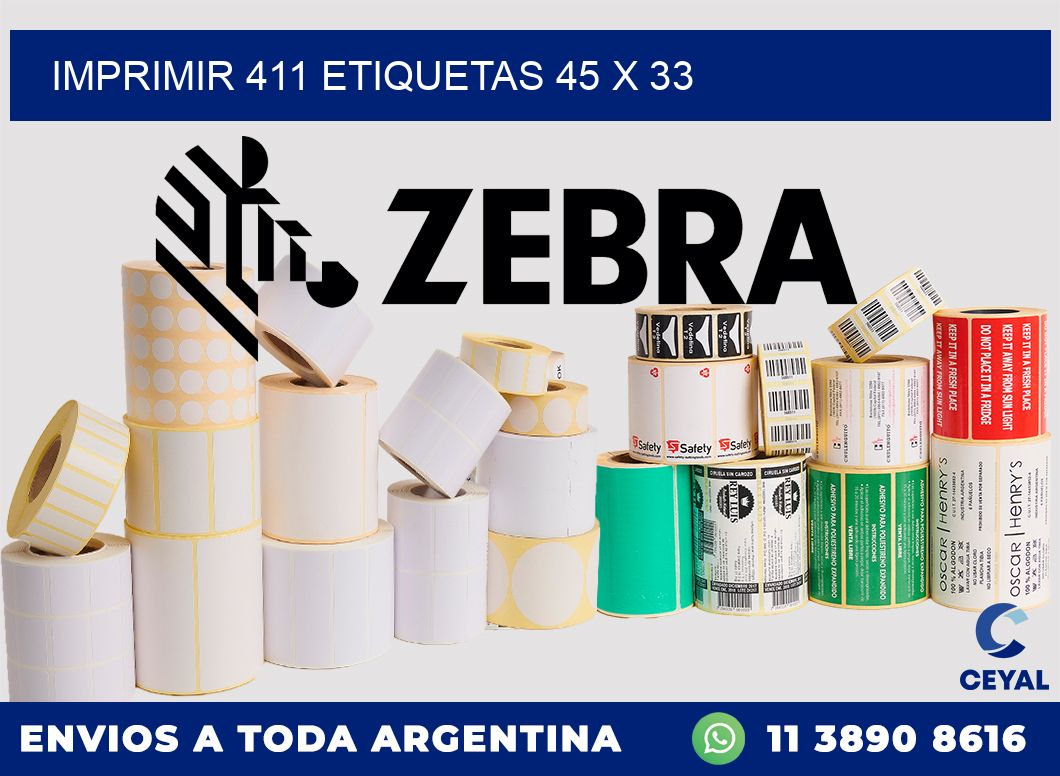 IMPRIMIR 411 ETIQUETAS 45 x 33
