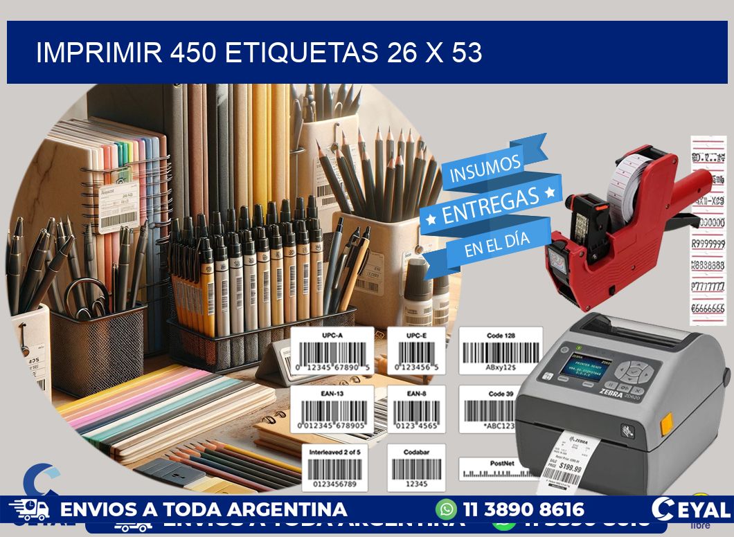 IMPRIMIR 450 ETIQUETAS 26 x 53