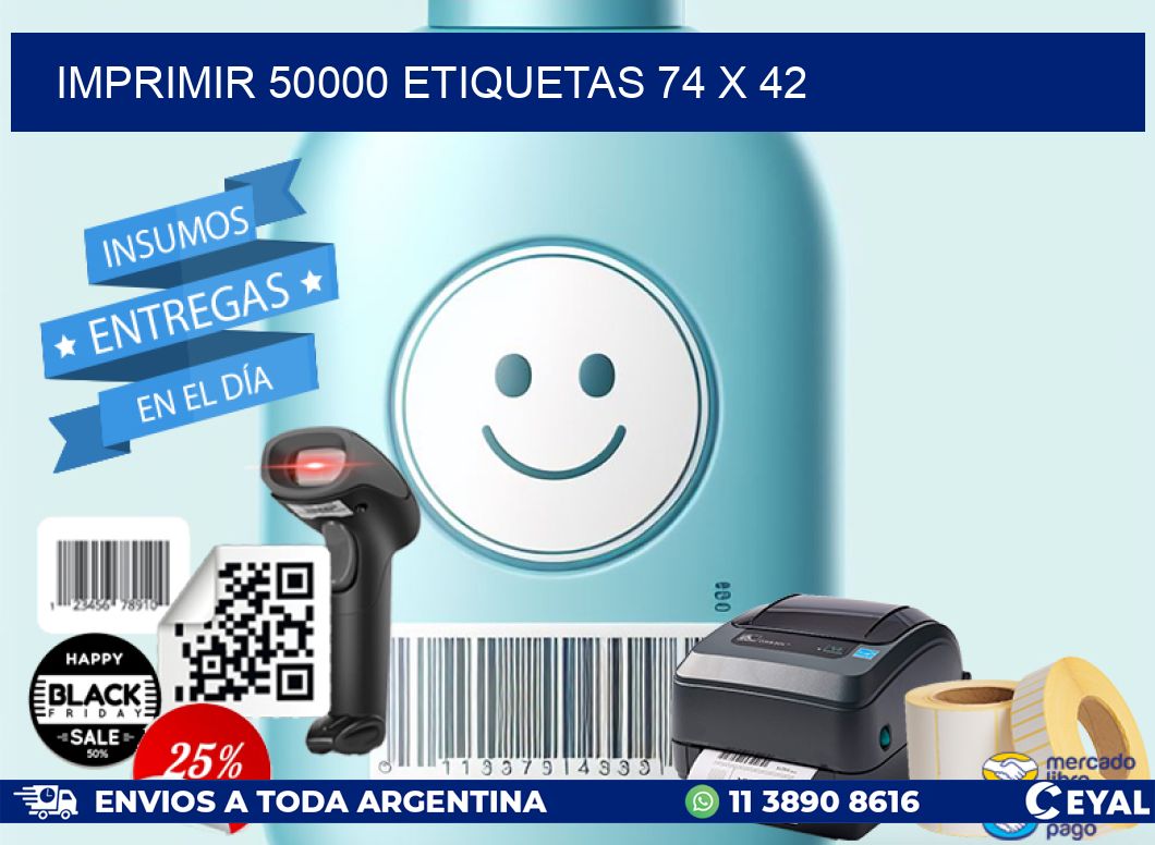 IMPRIMIR 50000 ETIQUETAS 74 x 42