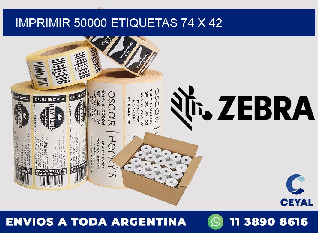 IMPRIMIR 50000 ETIQUETAS 74 x 42