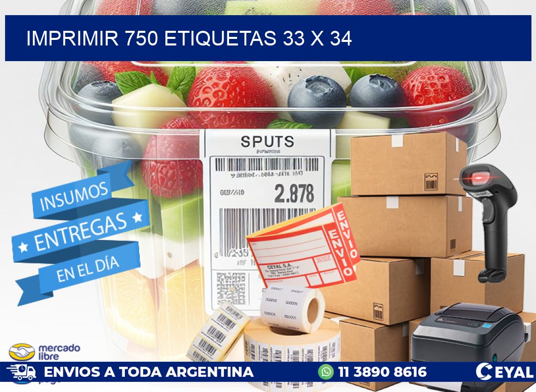 IMPRIMIR 750 ETIQUETAS 33 x 34