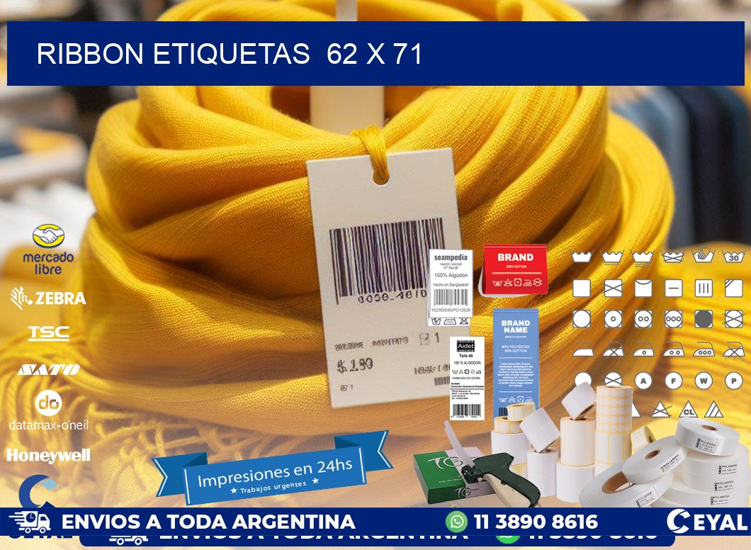 RIBBON ETIQUETAS  62 x 71