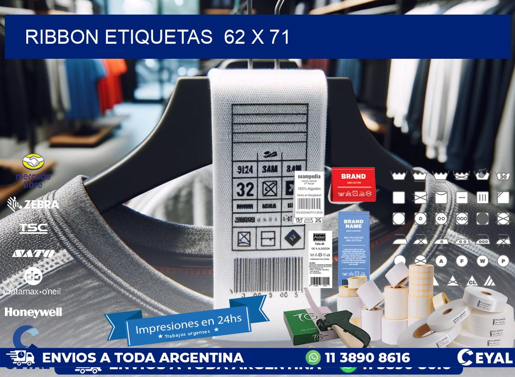 RIBBON ETIQUETAS  62 x 71
