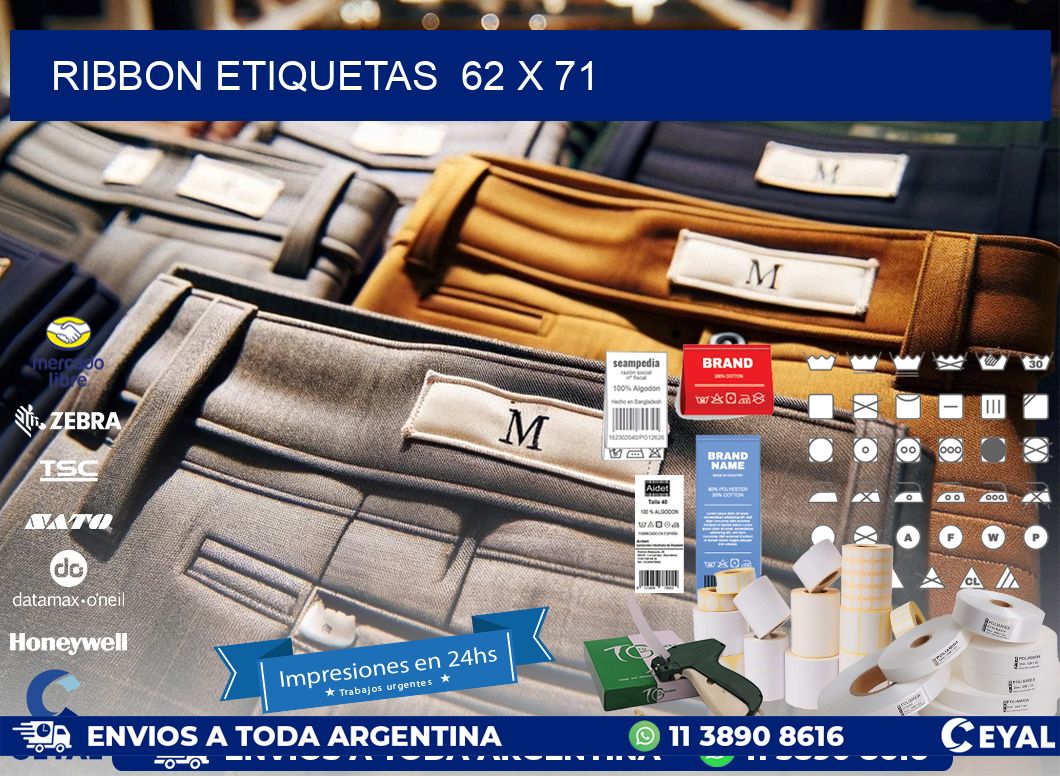 RIBBON ETIQUETAS  62 x 71