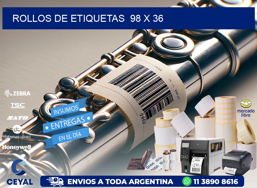 ROLLOS DE ETIQUETAS  98 x 36