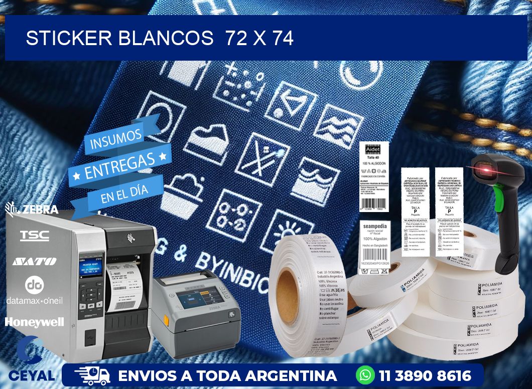 STICKER BLANCOS  72 x 74