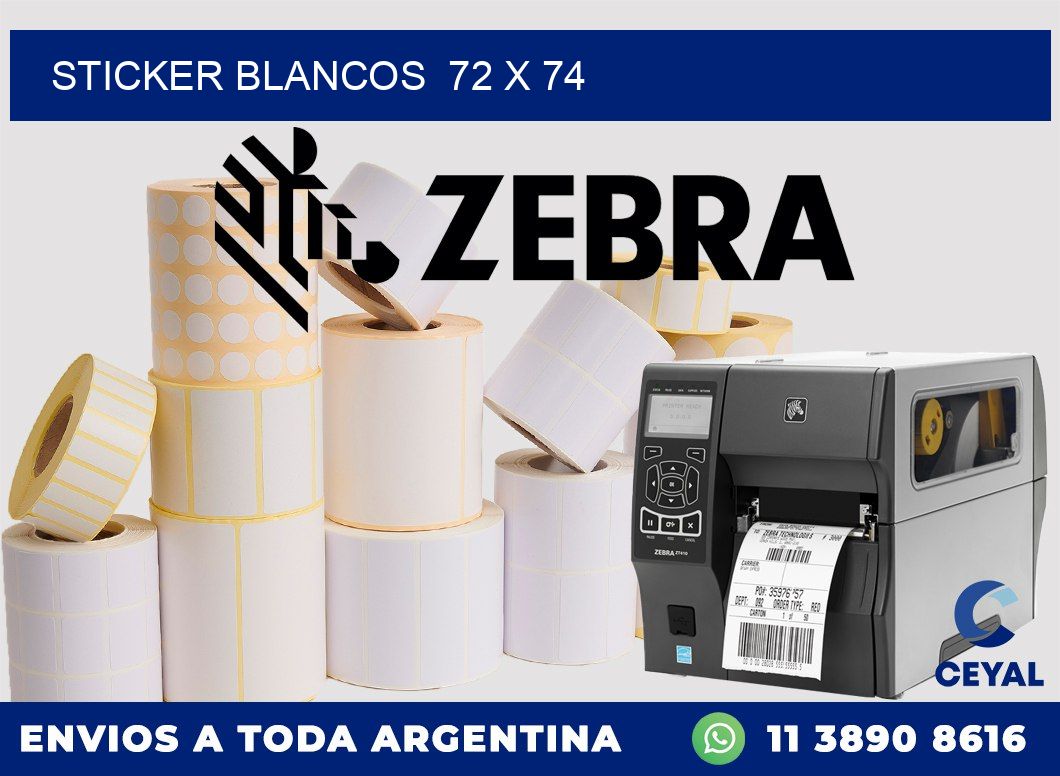 STICKER BLANCOS  72 x 74