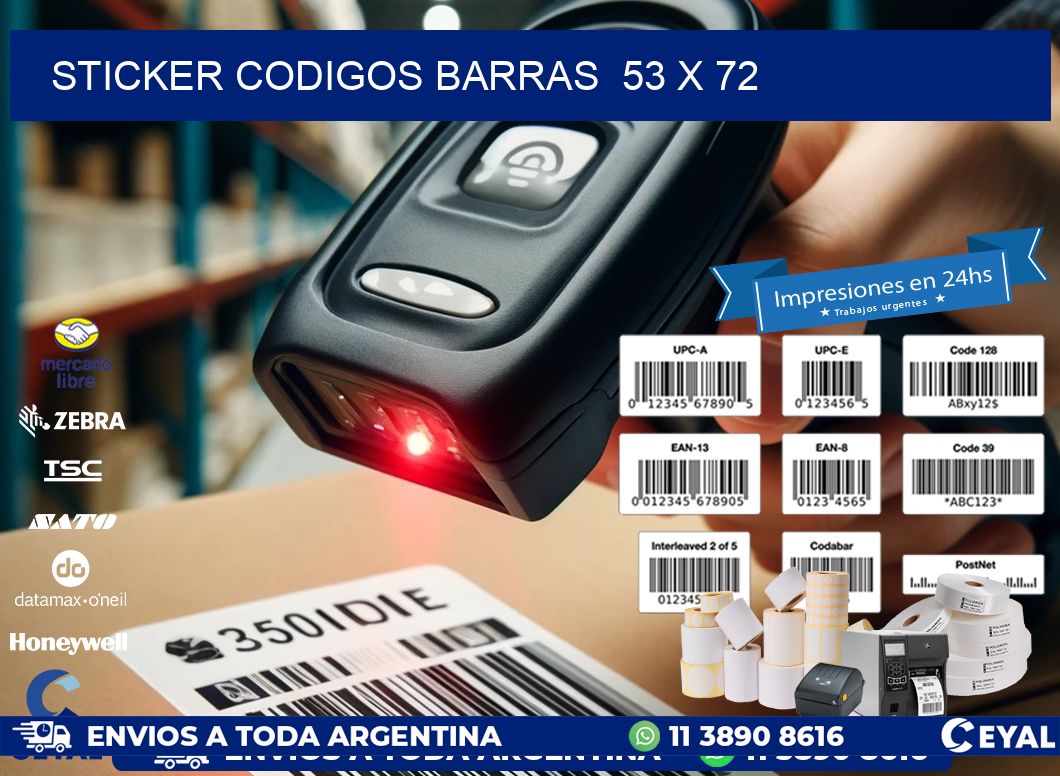 STICKER CODIGOS BARRAS  53 x 72