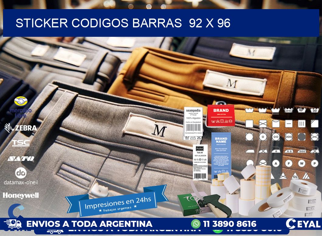 STICKER CODIGOS BARRAS  92 x 96
