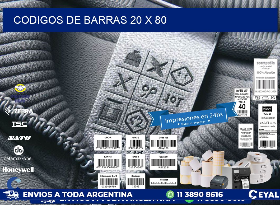 codigos de barras 20 x 80