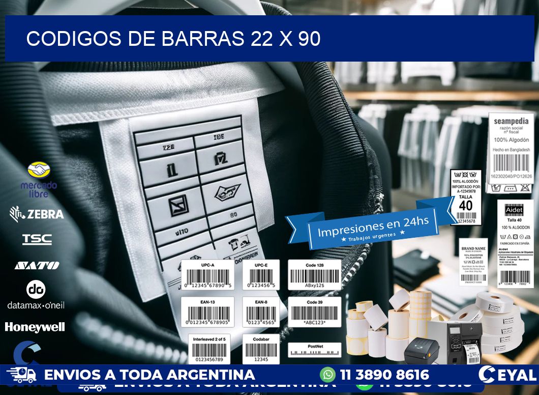 codigos de barras 22 x 90