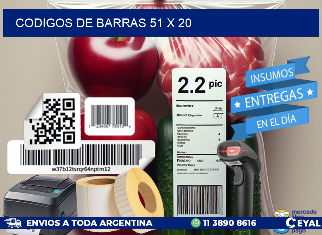 codigos de barras 51 x 20