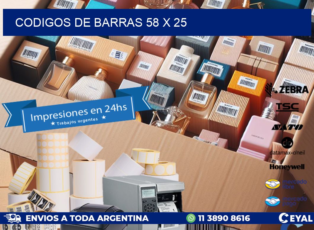 codigos de barras 58 x 25