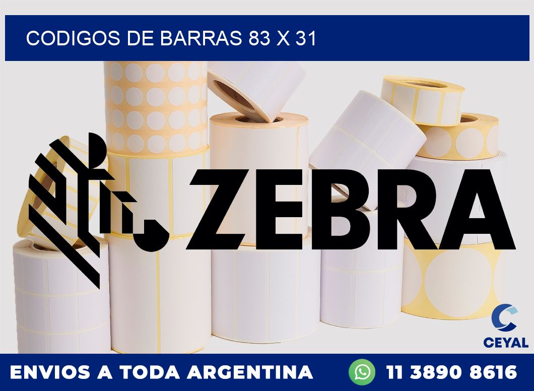 codigos de barras 83 x 31