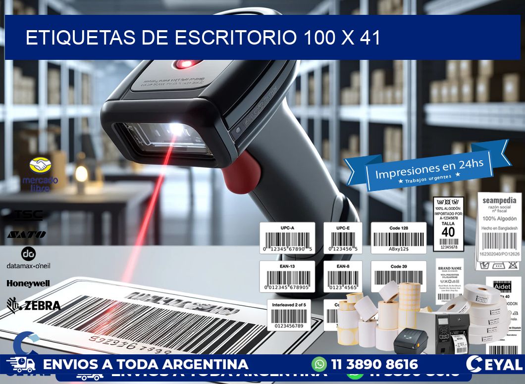 etiquetas de escritorio 100 x 41