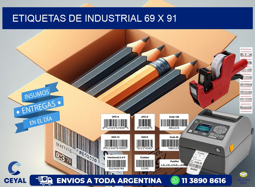 etiquetas de industrial 69 x 91