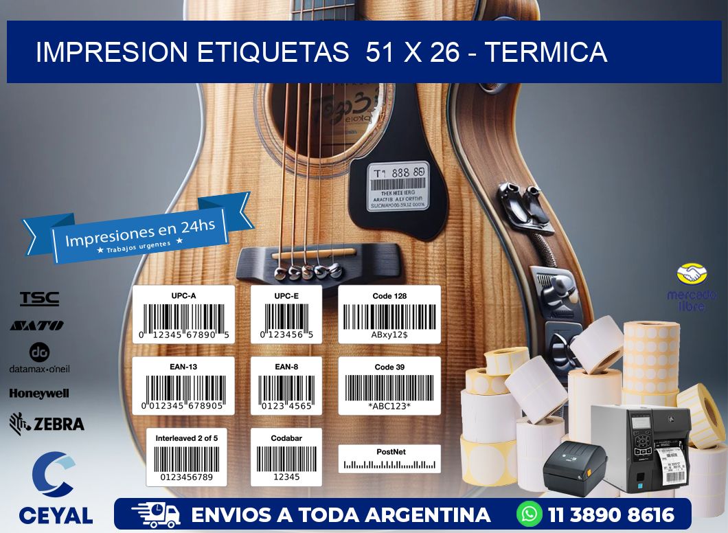 impresion etiquetas  51 x 26 - termica