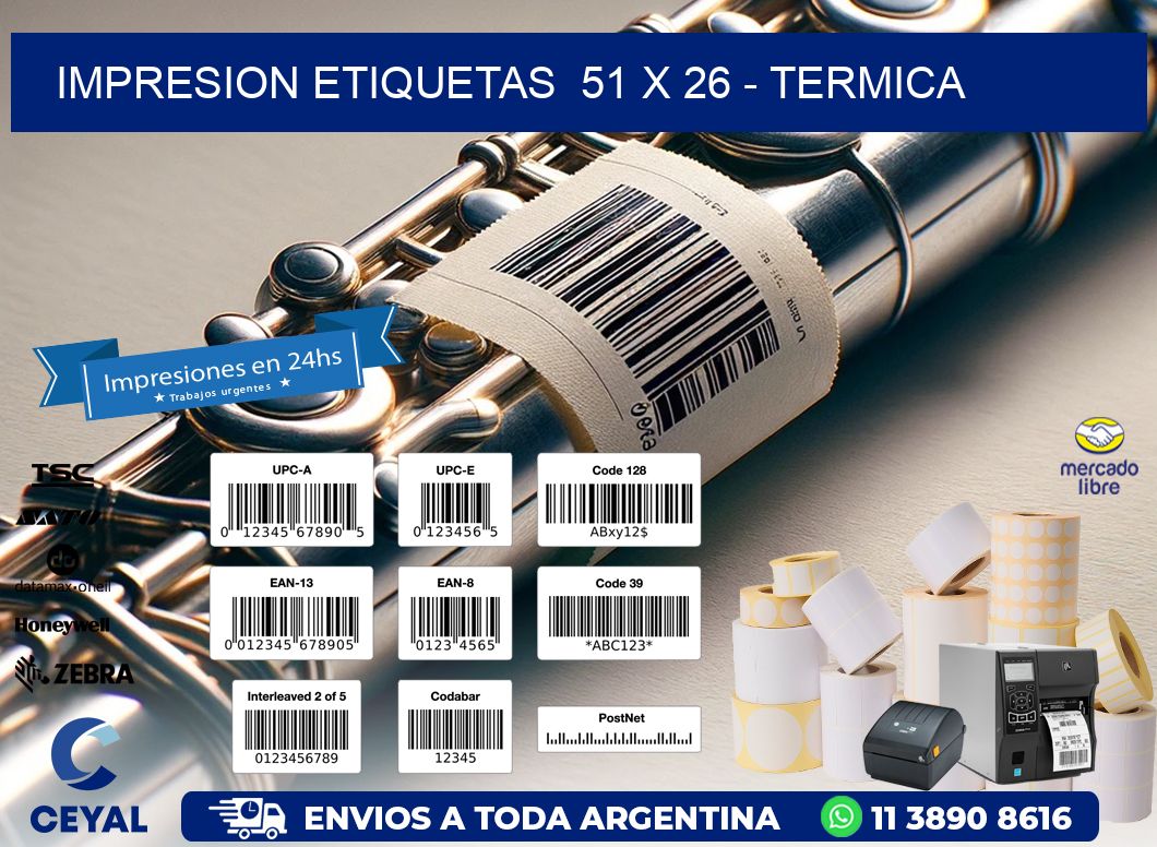 impresion etiquetas  51 x 26 - termica