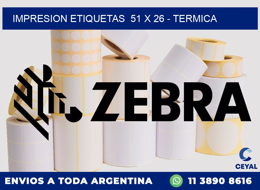 impresion etiquetas  51 x 26 - termica