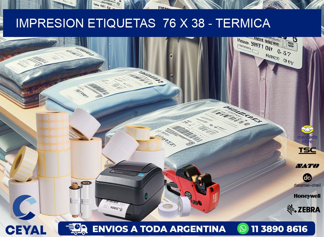 impresion etiquetas  76 x 38 - termica