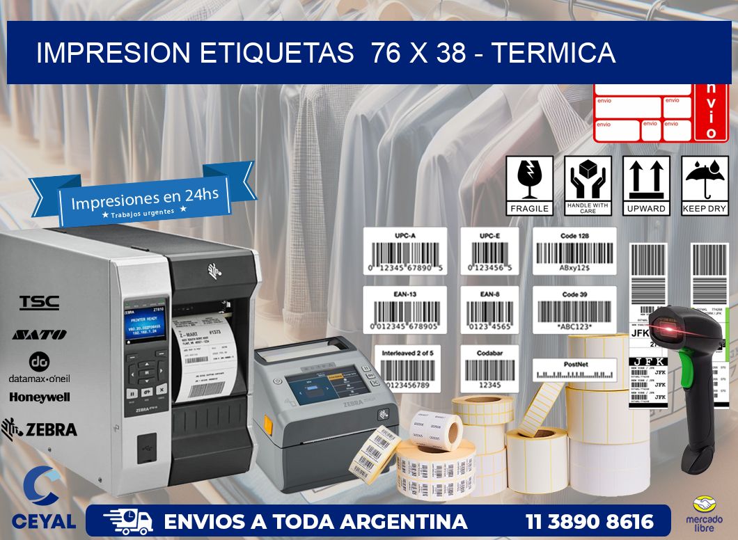 impresion etiquetas  76 x 38 - termica