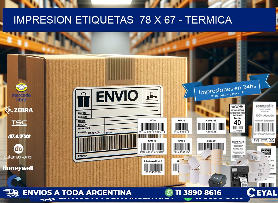 impresion etiquetas  78 x 67 - termica